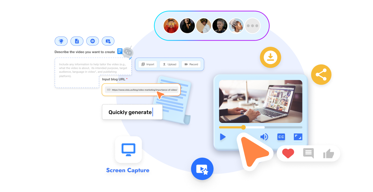 Visla goes beyond a client thank you video creator by supporting birthday, milestone, and welcome videos